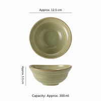 Clay Rice Bowl, 300 ml Rustic Glazed Earthenware Soup Bowl, Small Serving Bowl