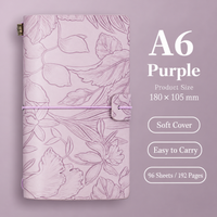 Floral Embossed Journal with Elastic Closure in Four Pastel Colors