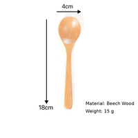 Wooden Soup Spoon, Natural Beech Wood and Dark Brown Nanmu Wood, Reusable Kitchen Utensil