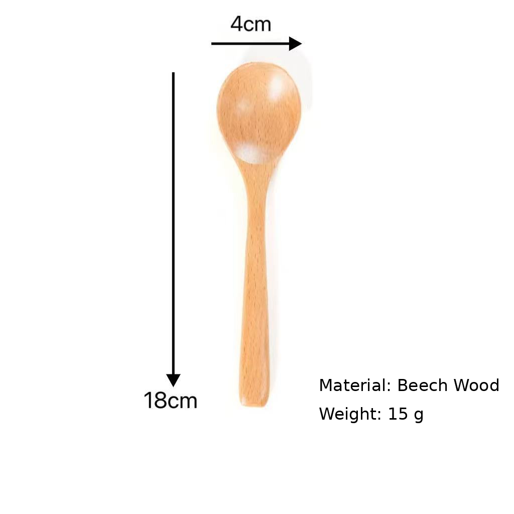 Wooden Soup Spoon, Natural Beech Wood and Dark Brown Nanmu Wood, Reusable Kitchen Utensil