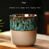 150ml Reactive Glaze Ceramic Cup – Handleless Tea & Coffee Tumbler for Espresso, Sake, Café, Restaurant, Office & Home Drinkware