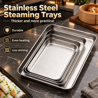 Flat Bottom Food Tray for Rice Noodle Rolls, Steaming and Food Serving