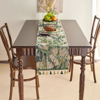 Boho Tassel Table Runner Ethnic Decorative Table Cover