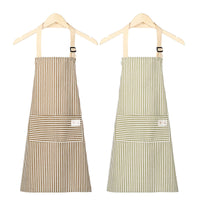 Cotton Linen Apron for Women, Cute Sleeveless Kitchen Smock with Front Pocket