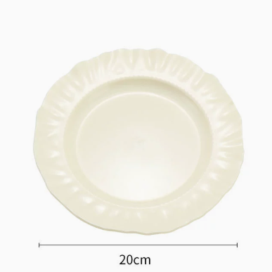 Ruffle Edge Dessert Plate Vintage Floral Serving Dish