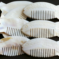 Natural Shell Fish Shape Hair Comb, Scalp Massage Gua Sha Tool