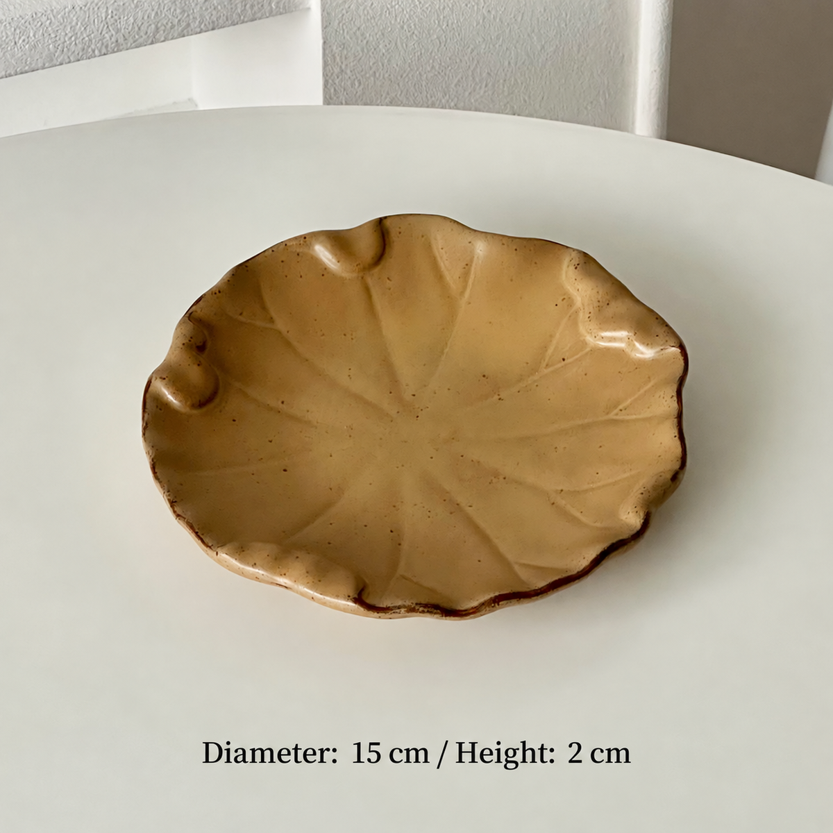 Leaf-Shaped Ceramic Dish, Speckled Small Serving Plate, White or Brown