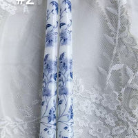 25cm Blue & White Porcelain Taper Candles – Set of 2