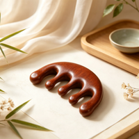 Golden Silk Sandalwood Five-Tooth Massage Comb