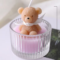 Glass Cup Bear Scented Candle