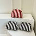 Color Block Striped Canvas Storage Bag