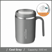 500ml Double-Wall Anti-Scald Office Mug with Lid & Handle – 304 Stainless Steel Insulated Coffee Tea Cup for Home, School & Office