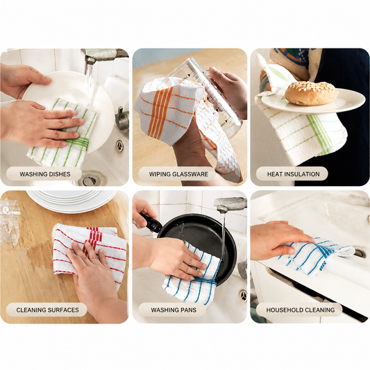 Cotton Waffle Dish Cloth Set, 30 x 30 cm Kitchen Cleaning Towels, 10 pcs
