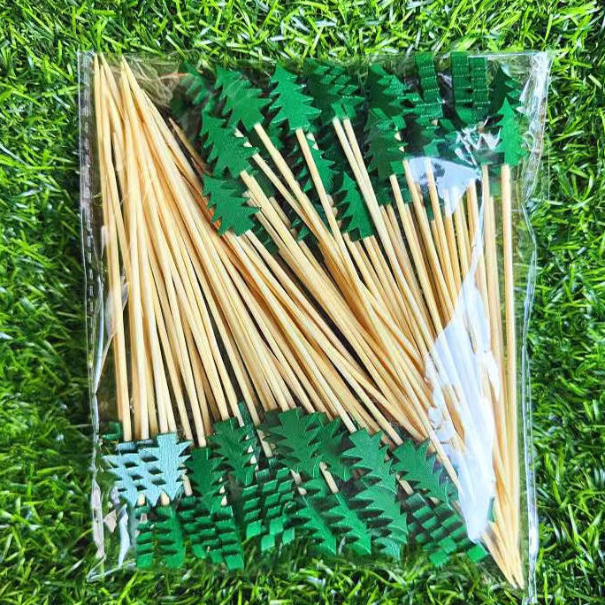 50pcs Bamboo Fruit Picks Decorative Party Toothpicks