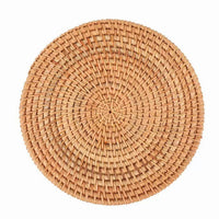 Round Rattan Heat Resistant Trivet Tea Coaster