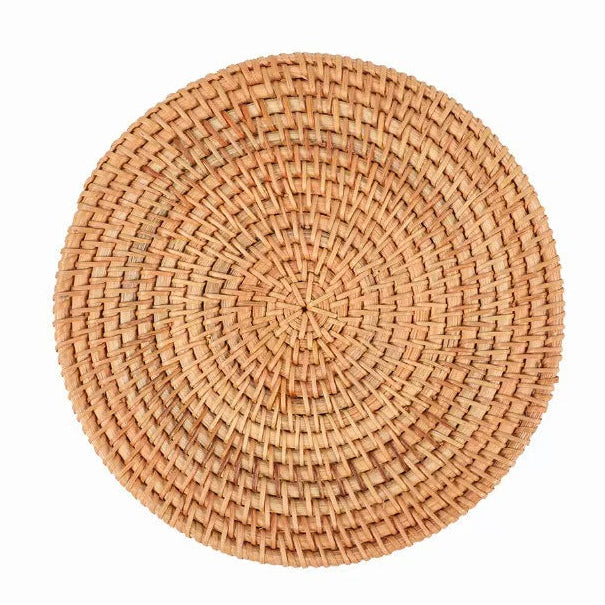 Round Rattan Heat Resistant Trivet Tea Coaster