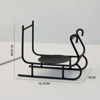 Sleigh Candleholder Creative Iron Decor Piece