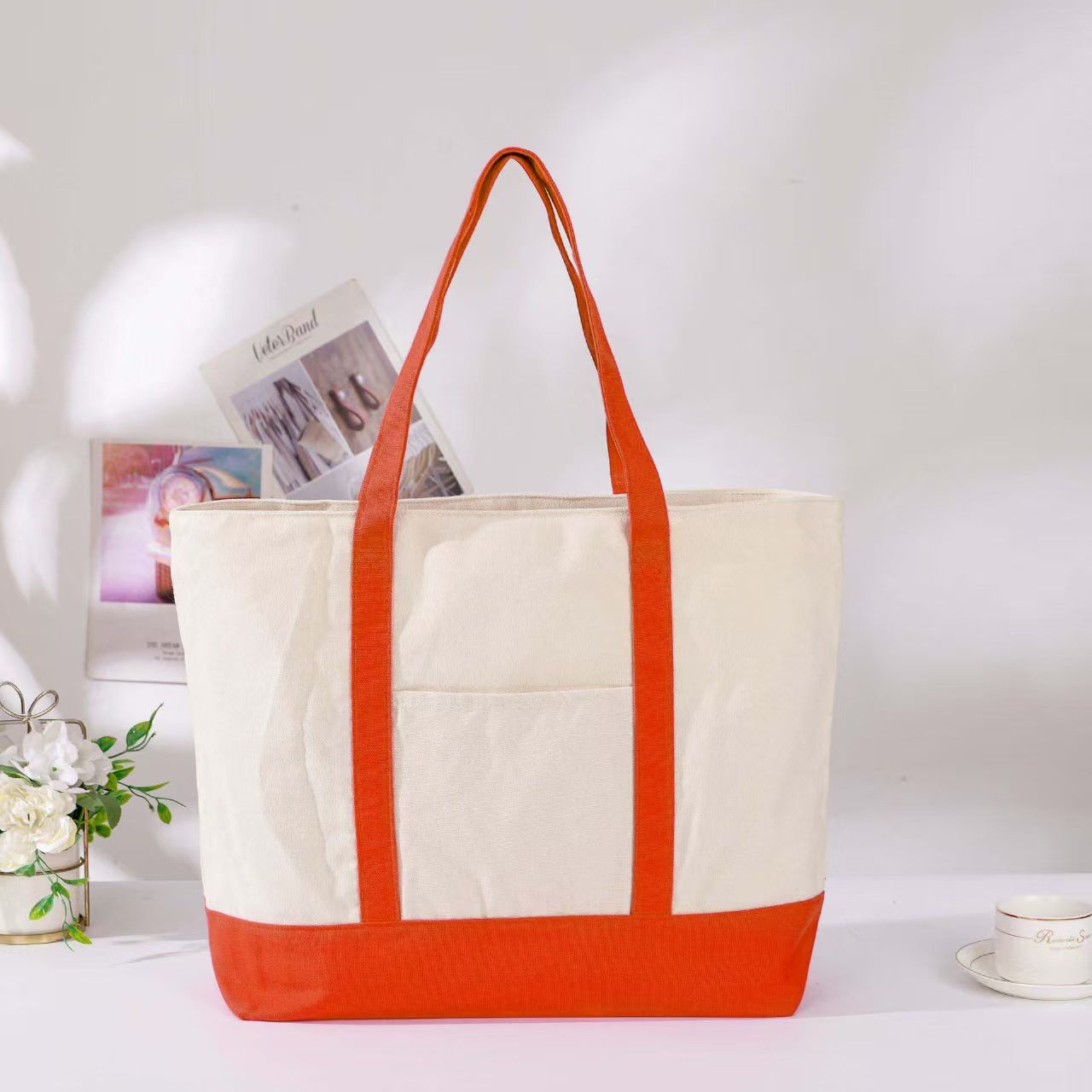 Large Canvas Shopping Tote Bag Reusable Eco Storage Bag