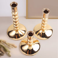 French Gold Electroplated Bead Candleholder, Heavy Duty Exquisite Iron Decor