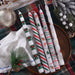 Christmas Pattern Taper Candles 25cm – Set of 2