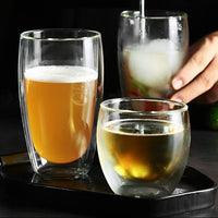 Double Wall Glass Coffee Cup Heat Resistant Mug