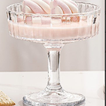 Vintage Ribbed Glass Goblet – Ice Cream, Milkshake & Dessert Cup
