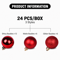 Christmas Tree Ball Ornaments  Shatterproof Plastic Holiday Decorations