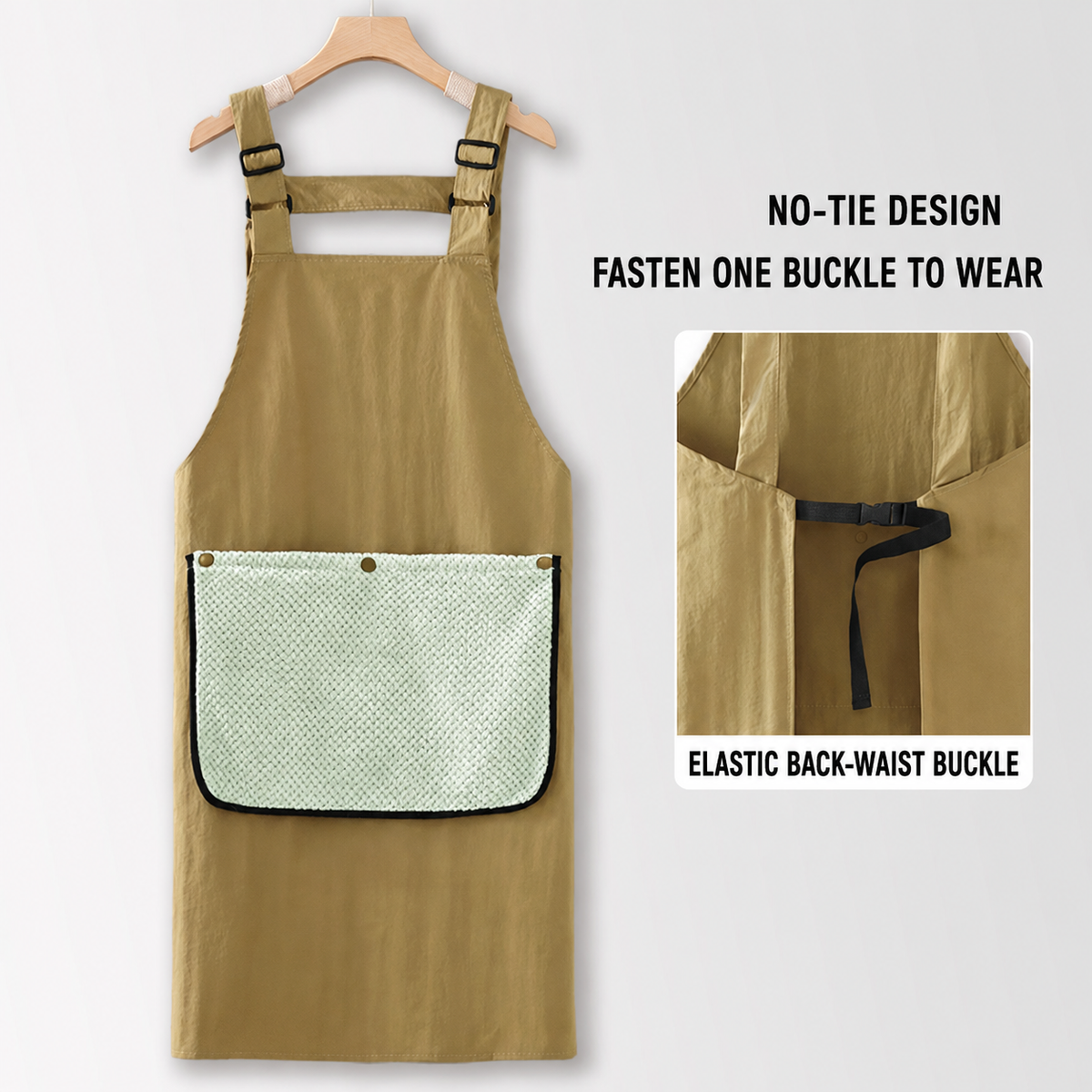 Adjustable Cross Back Apron with Pocket – Polyester Kitchen Apron for Women, Lightweight Work Apron for Cooking, Baking, Gardening & Crafts
