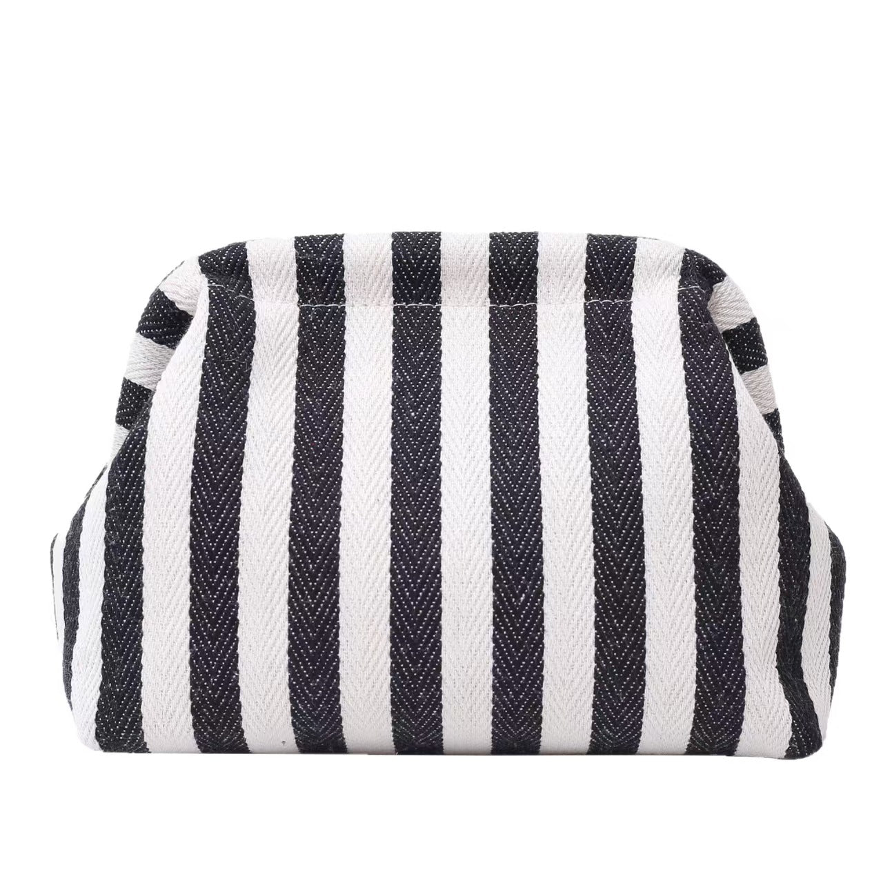 Color Block Striped Canvas Storage Bag