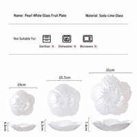 Polish-Style Glass Fruit Bowl – Luxury Pearl White Floral Serving Plate