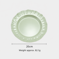 Scalloped Ceramic Dessert Plate, Elegant Ruffled Edge Small Serving Dish
