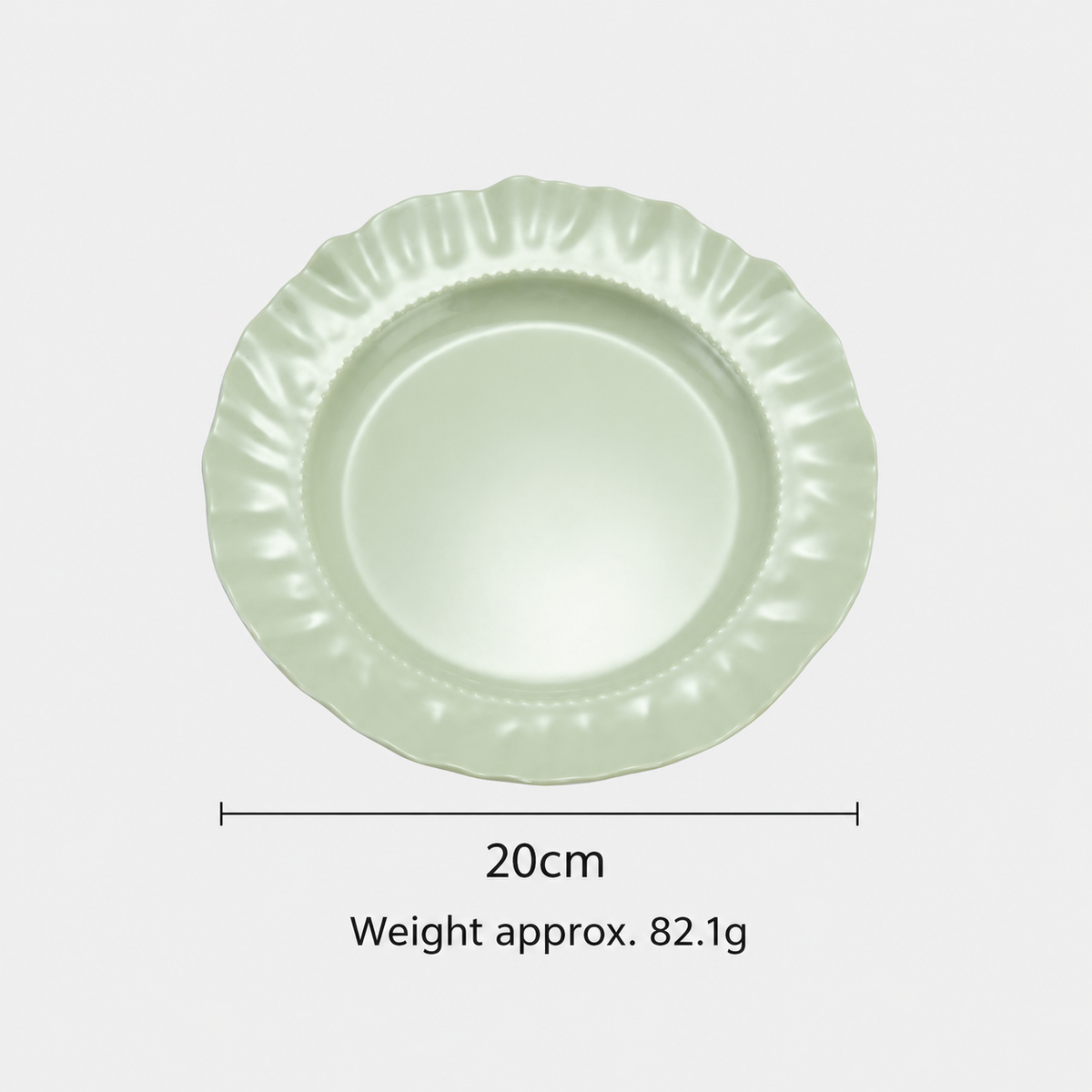 Scalloped Ceramic Dessert Plate, Elegant Ruffled Edge Small Serving Dish