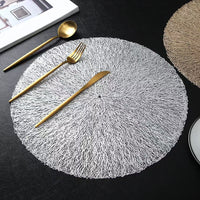 Gold Foil PVC Placemat Round Heat Resistant Table Mat