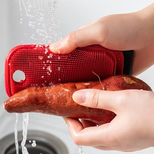 Flexible Fruit & Vegetable Cleaning Brush, Multi-Purpose Silicone Kitchen Scrubber Tool