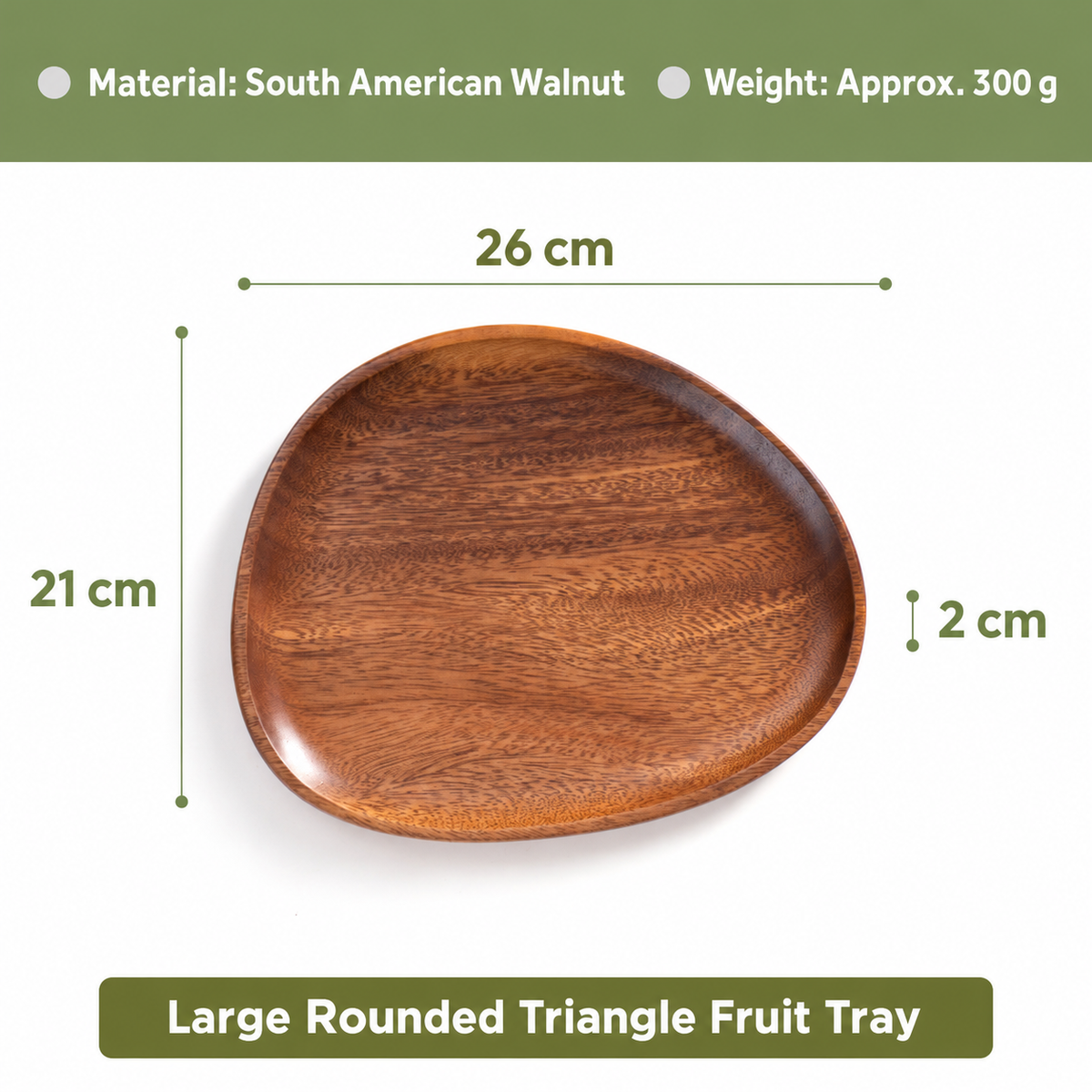 Natural Walnut Serving Tray for Fruit and Snacks in Organic Shapes