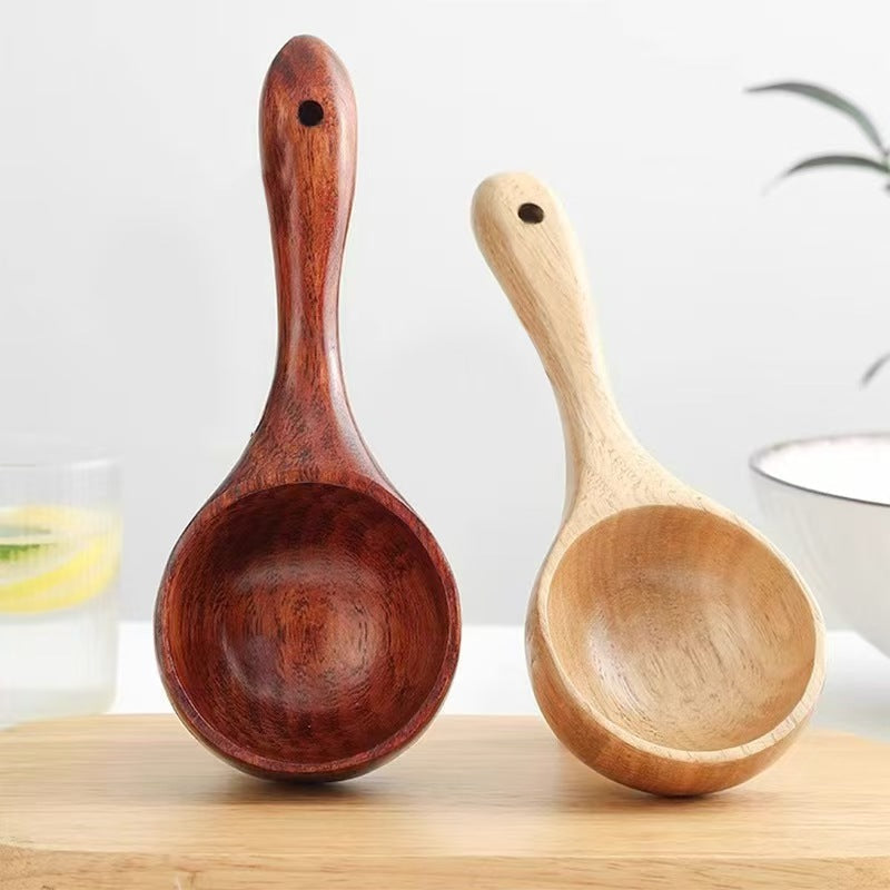 Large Wooden Soup Spoon Deep Bowl Serving Ladle