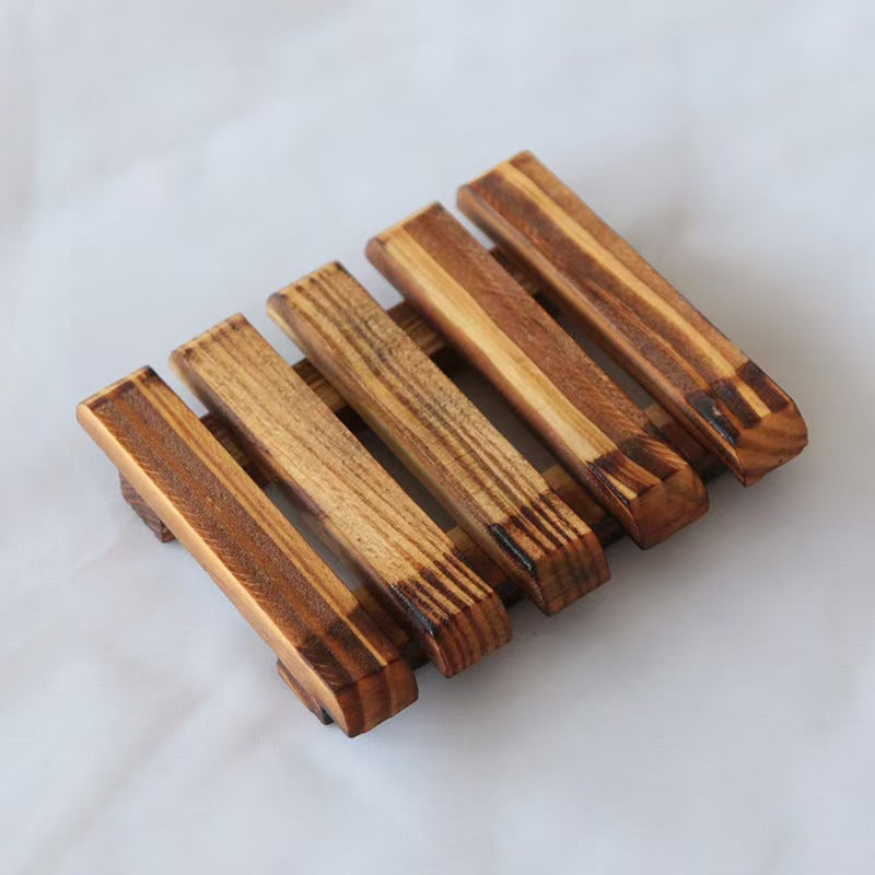 Carbonized Pine Wood Soap Dish Holder