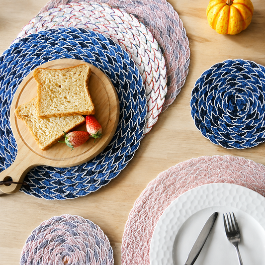 Lace Edge Placemat, Coaster and Plate Mat for Dining Table Decor