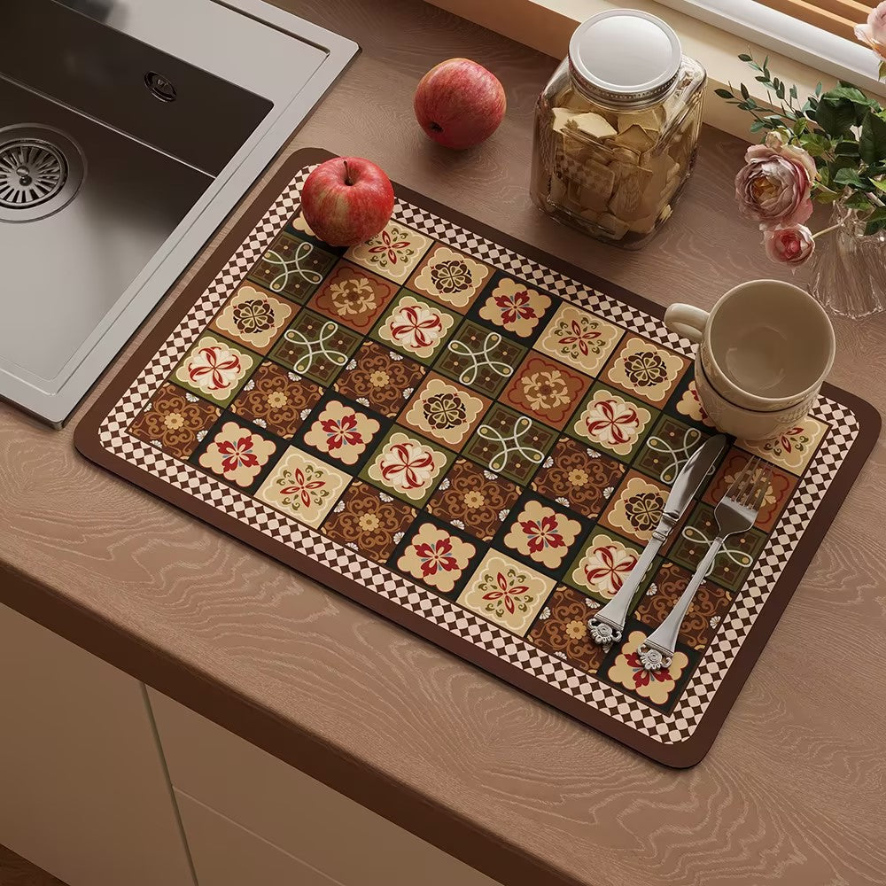 Decorative Kitchen Counter Mat – Waterproof Heat Resistant Table Protector Pad