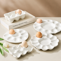 Ceramic Deviled Egg Tray – Easter Egg Display & Serving Plate