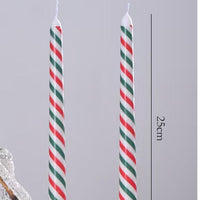 Christmas Pattern Taper Candles 25cm – Set of 2