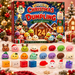 Christmas Dumpling Squishy Advent Calendar, 24-Piece TPR Sensory Toy Set with Festive Characters