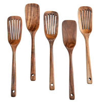 Korean Style Wooden Spatula and Slotted Turner