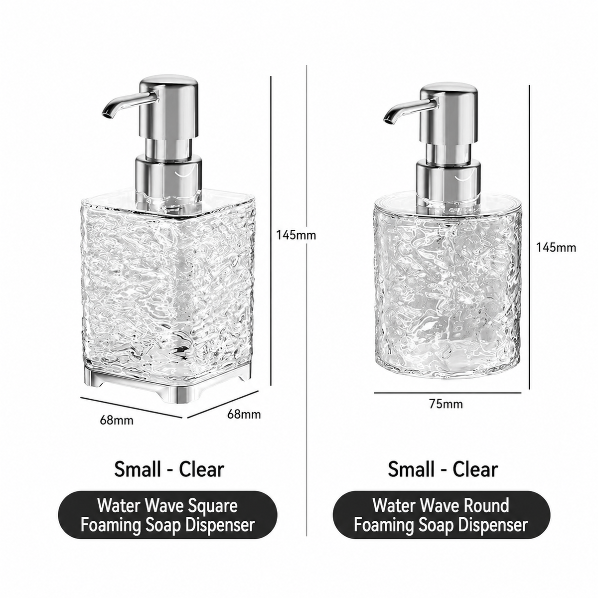 Ocean Ripple Foaming Dispenser Bottle, Luxury Wave Texture Soap Foam Pump, Refillable Bathroom Skincare Container