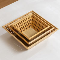 Hollow Bamboo Fruit Basket Storage Tray
