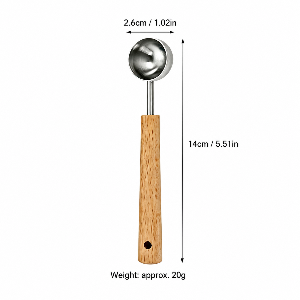 Stainless Steel Measuring Spoon with Wooden Handle