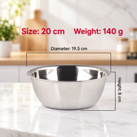 304 Stainless Steel Mixing Bowl Deep Round Kitchen Prep Basin