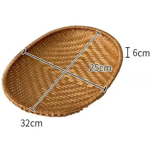 Woven Bamboo Oval Storage Basket