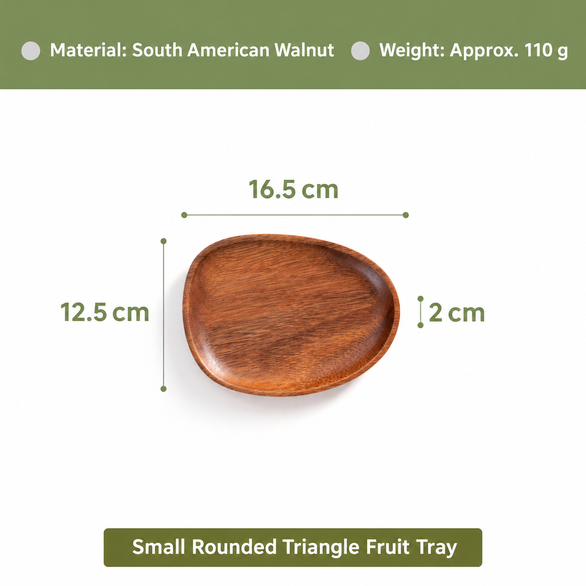 Natural Walnut Serving Tray for Fruit and Snacks in Organic Shapes