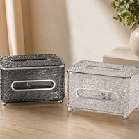 Multi-Use Living Room Tissue Organizer Box, Plastic Storage Case for Napkins & Small Essentials
